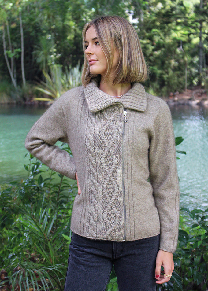 Lothlorian Merino Possum Off Set Cable Jacket