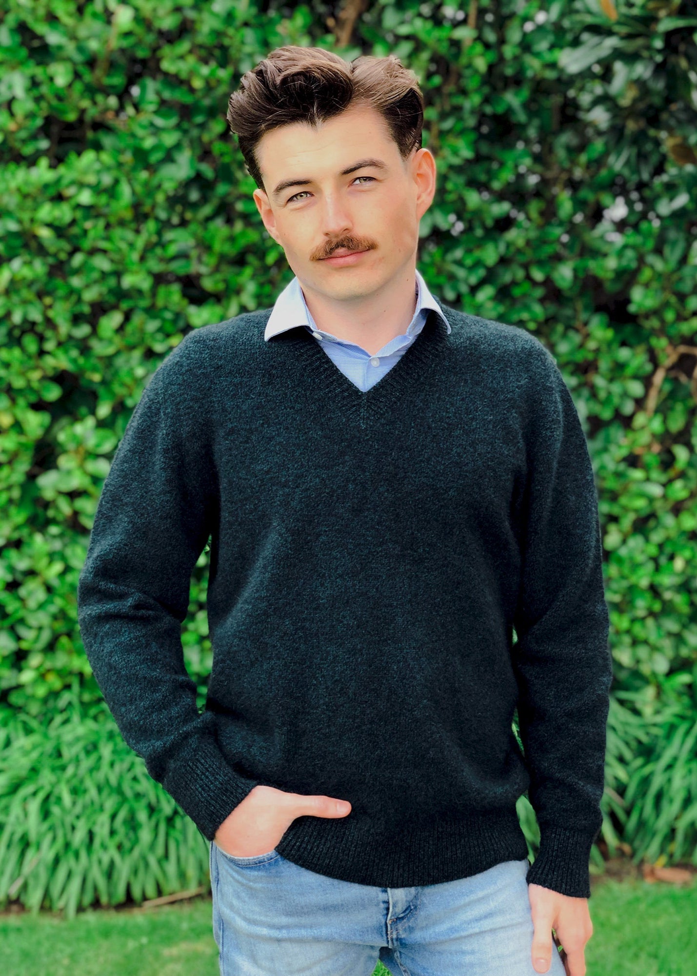 Lothlorian Merino Possum Plain V Neck Jumper