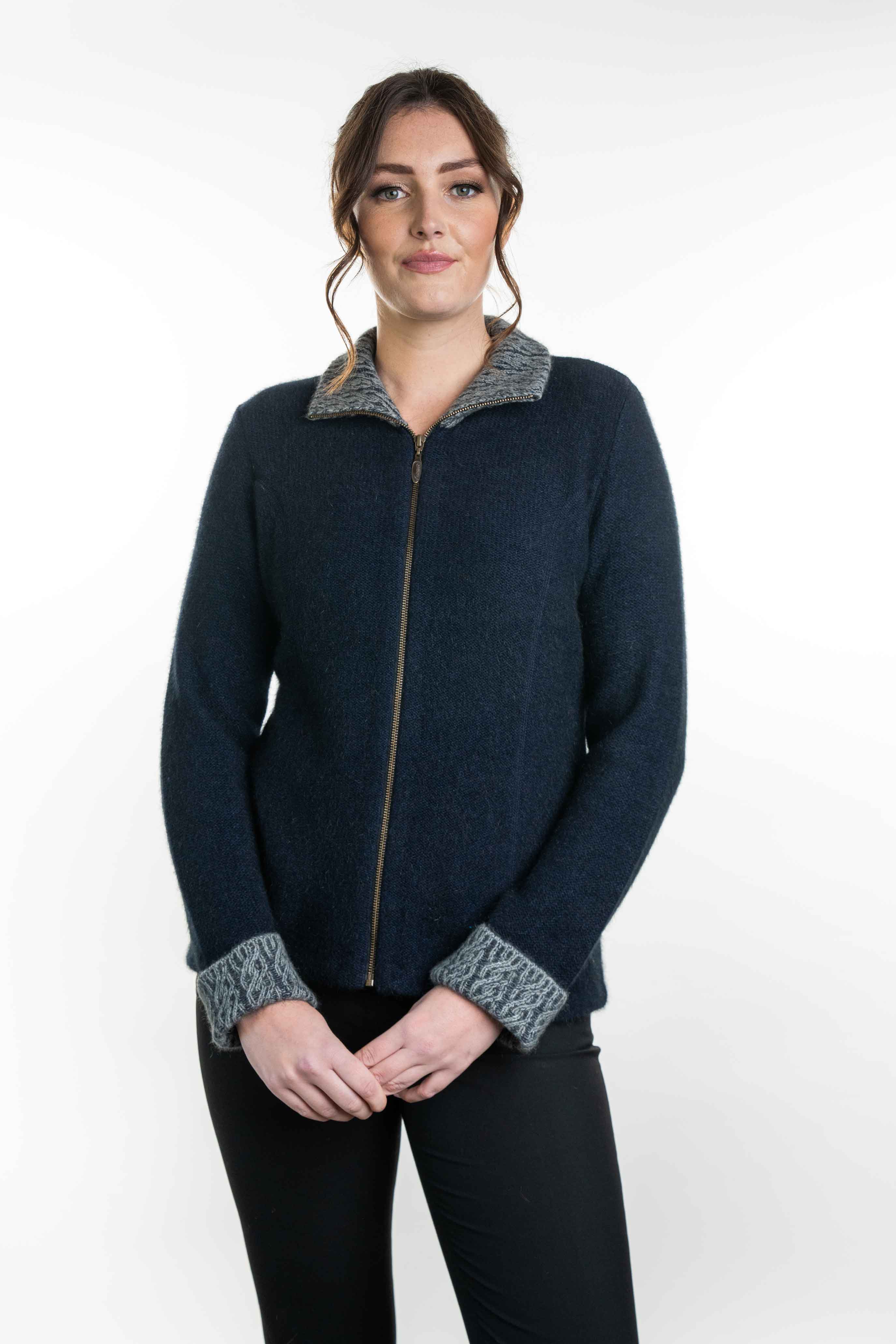 Koru Merino Possum Two Tone Zip Jacket