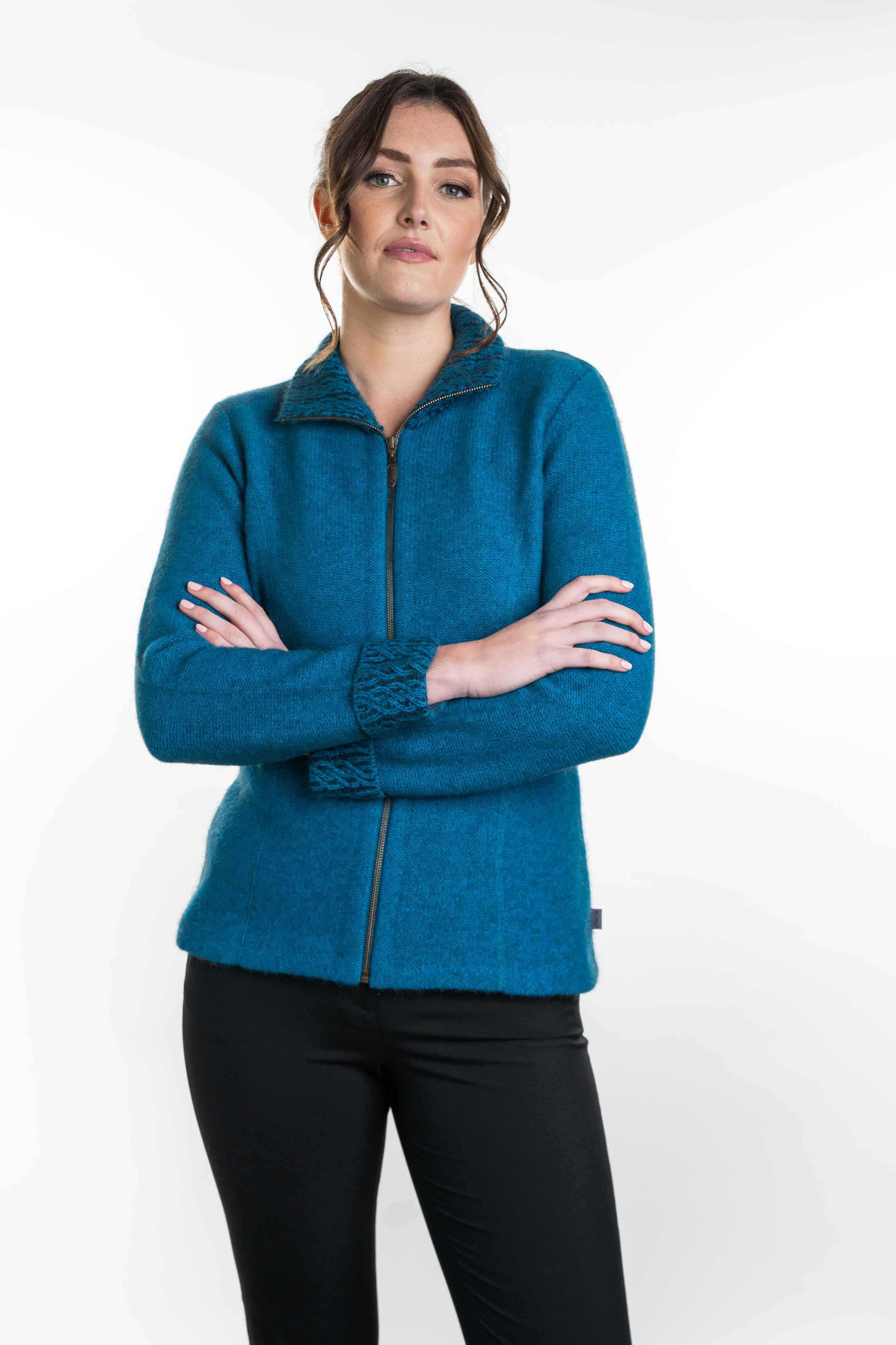 Koru Merino Possum Two Tone Zip Jacket