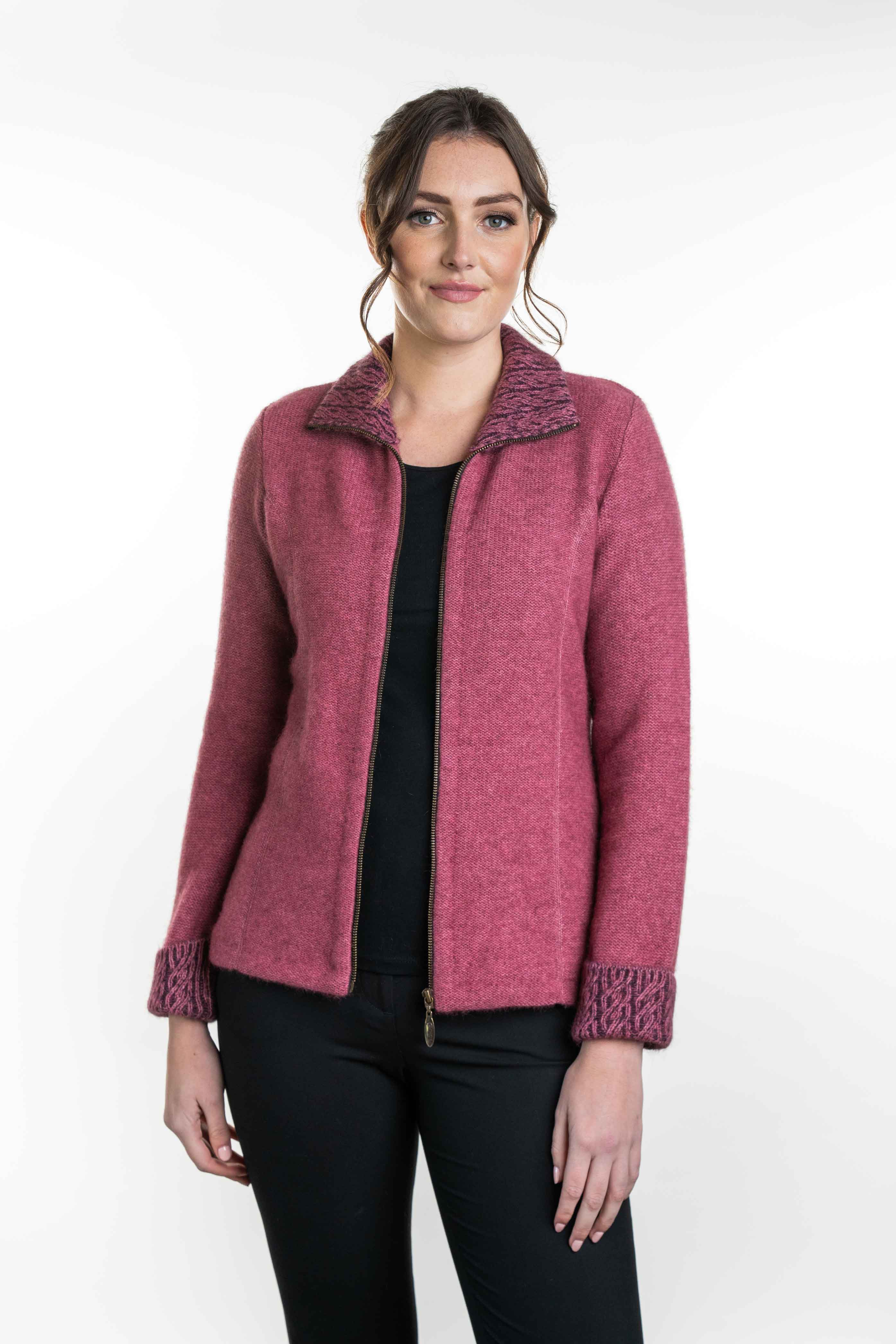 Koru Merino Possum Two Tone Zip Jacket