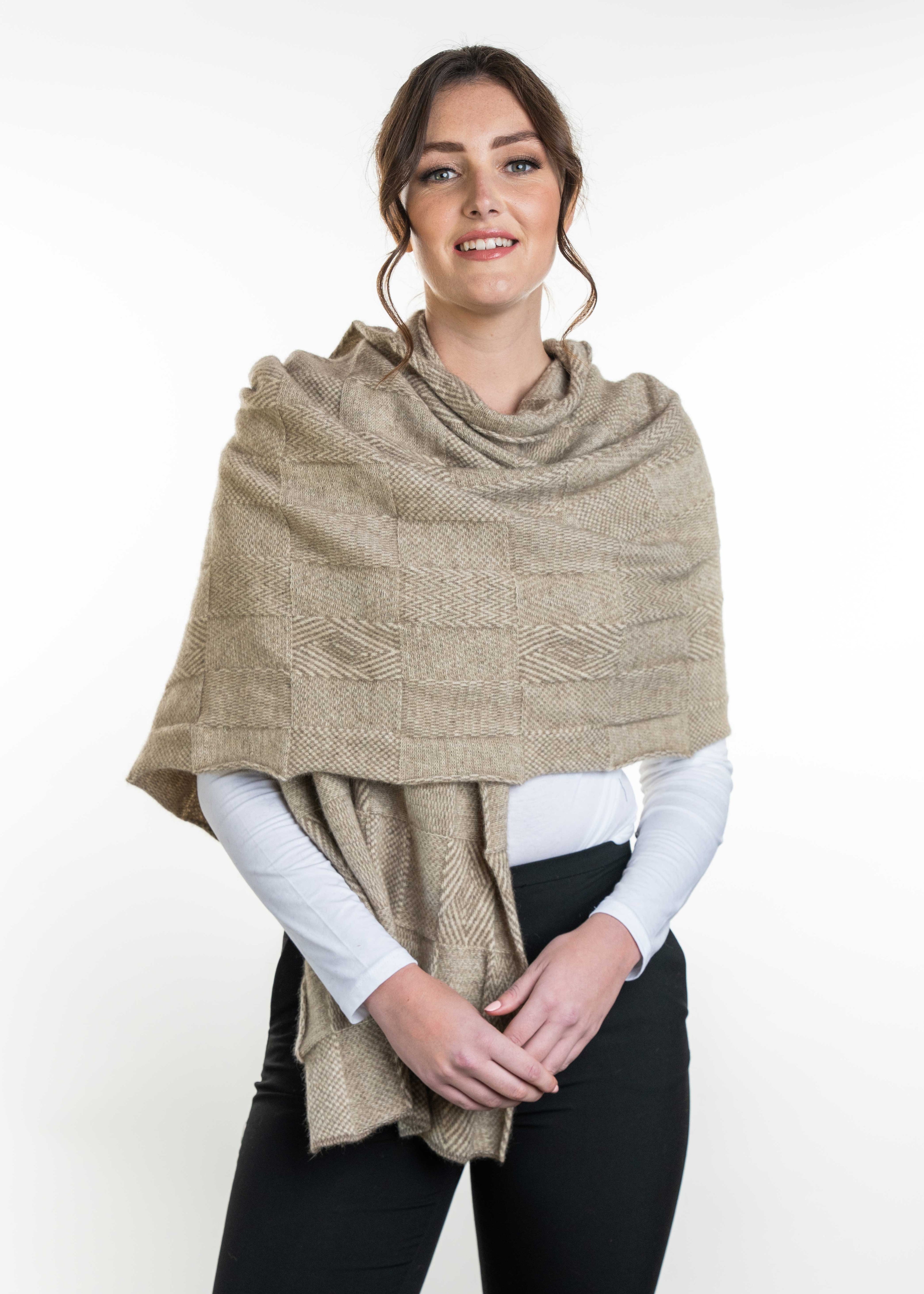 Koru Merino Possum Jacquard Wrap