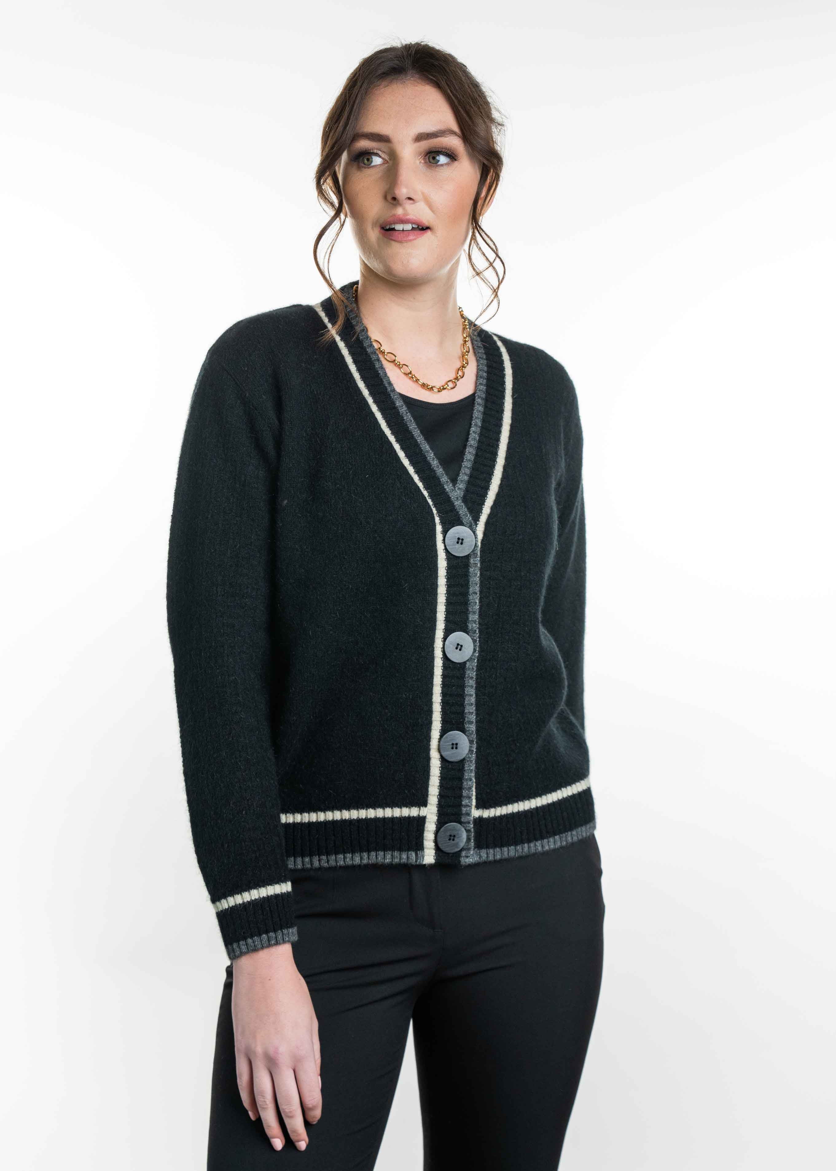 Koru Merino Possum Contrast Textured Cardigan