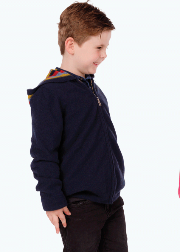 Merino possum kids stripped hoodie