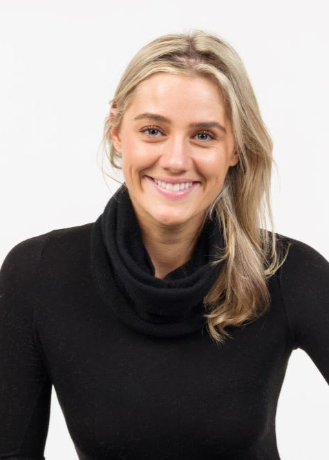 Native world merino possum neck warmer in black