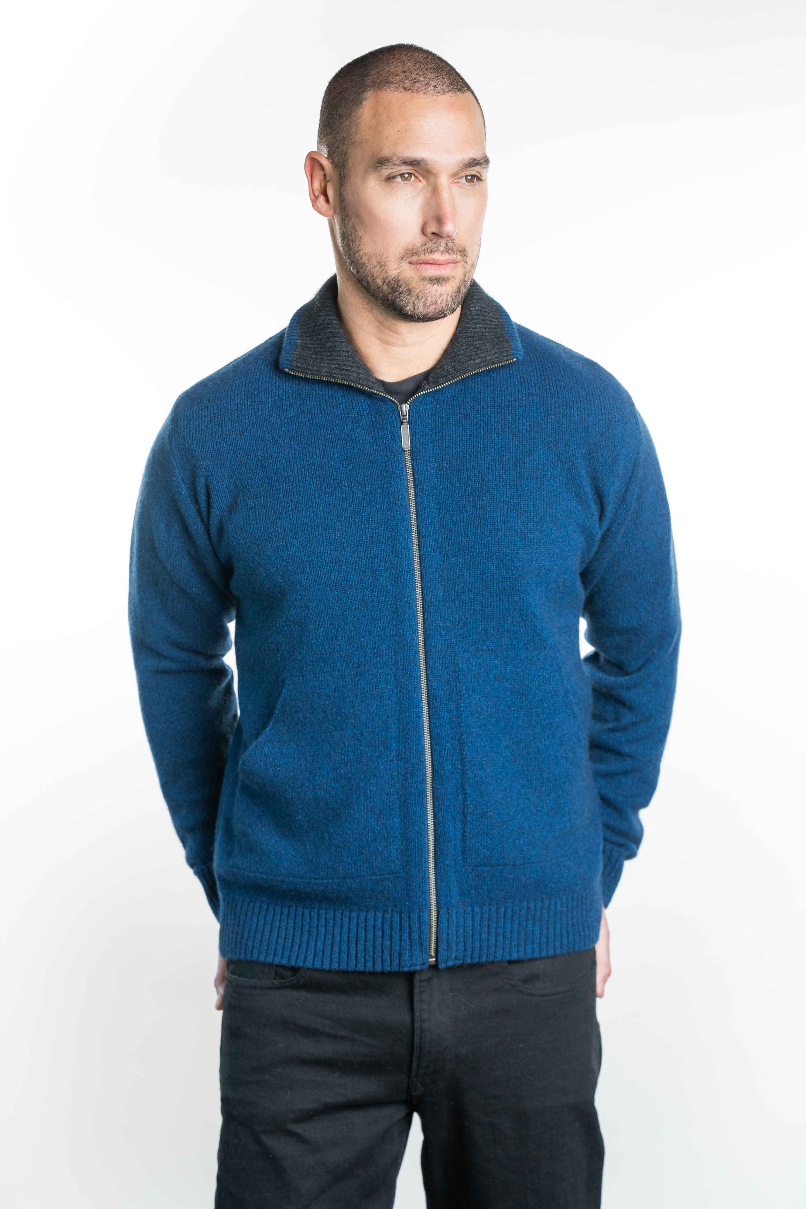 Trilogy Merino Possum Admiral full zip jersey with pockets