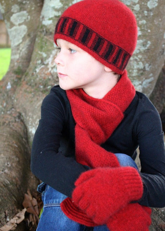 Merino Possum Child's roll trim Scarf