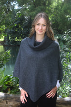 Lothlorian Merino Possum Cowl Neck Poncho- Made in New Zealand
