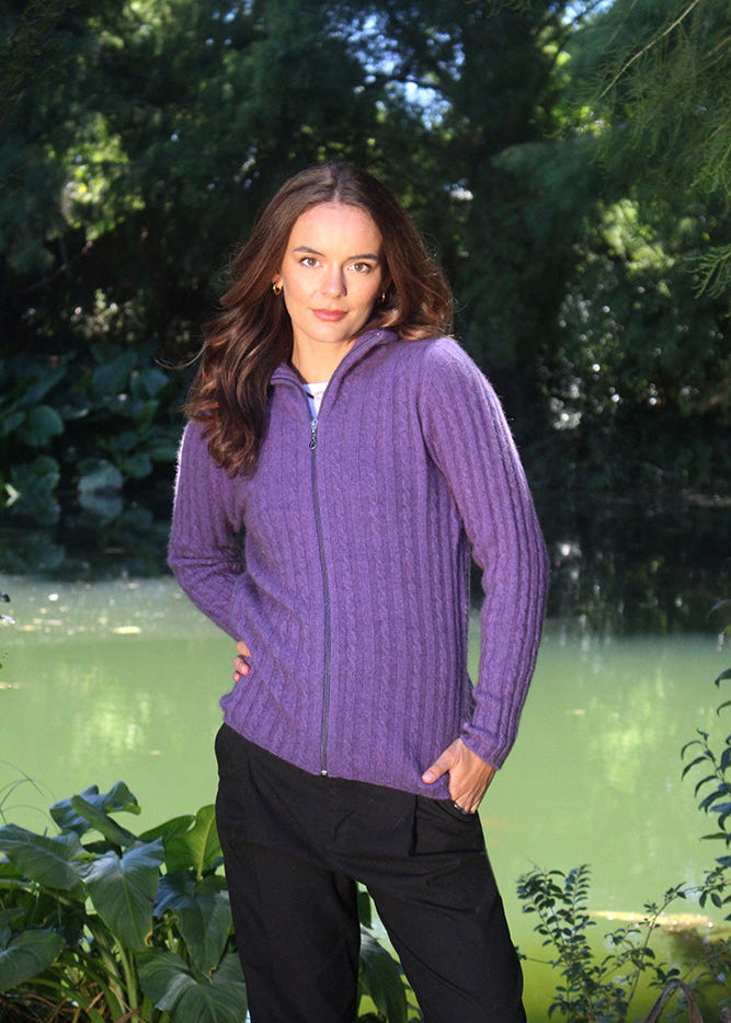 Lothlorian Merino Possum Rib detail Jacket . light yet warm 