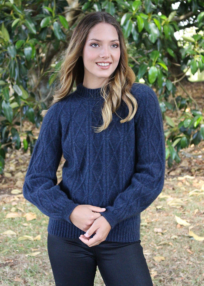 Lothlorian Merino Possum Cable Bell Sleeve Jumper
