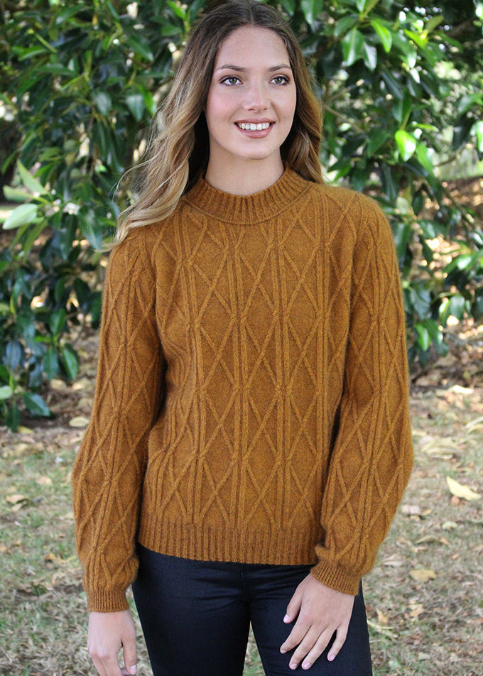 Lothlorian Merino Possum Cable Bell Sleeve Jumper