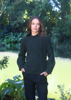 Lothlorian Merino Possum Cable Bell Sleeve Jumper