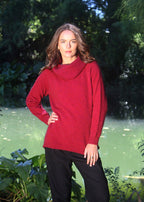 Lothlorian Merino Possum Curved Hem Cowl Neck Jumper