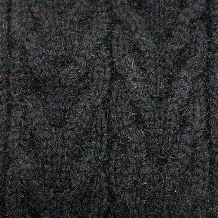 Merino Possum Cable Scarf with Rabbit Fur Pompom