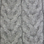 Merino Possum Cable Scarf with Rabbit Fur Pompom