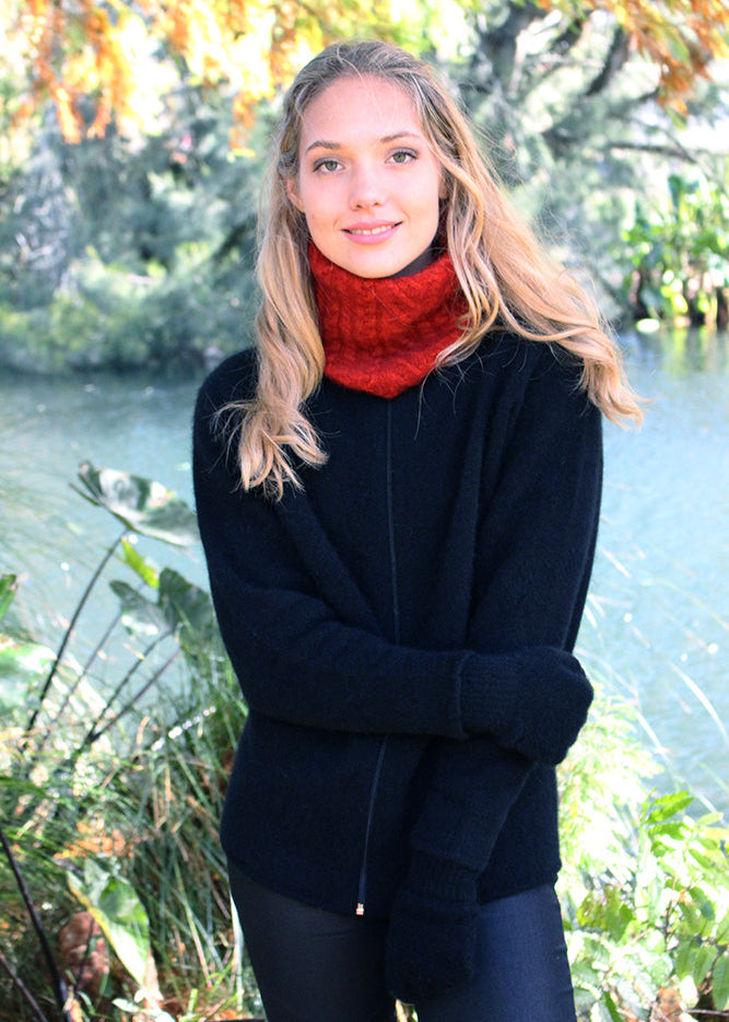 Merino Possum Cable Neck Gaiter & Headband