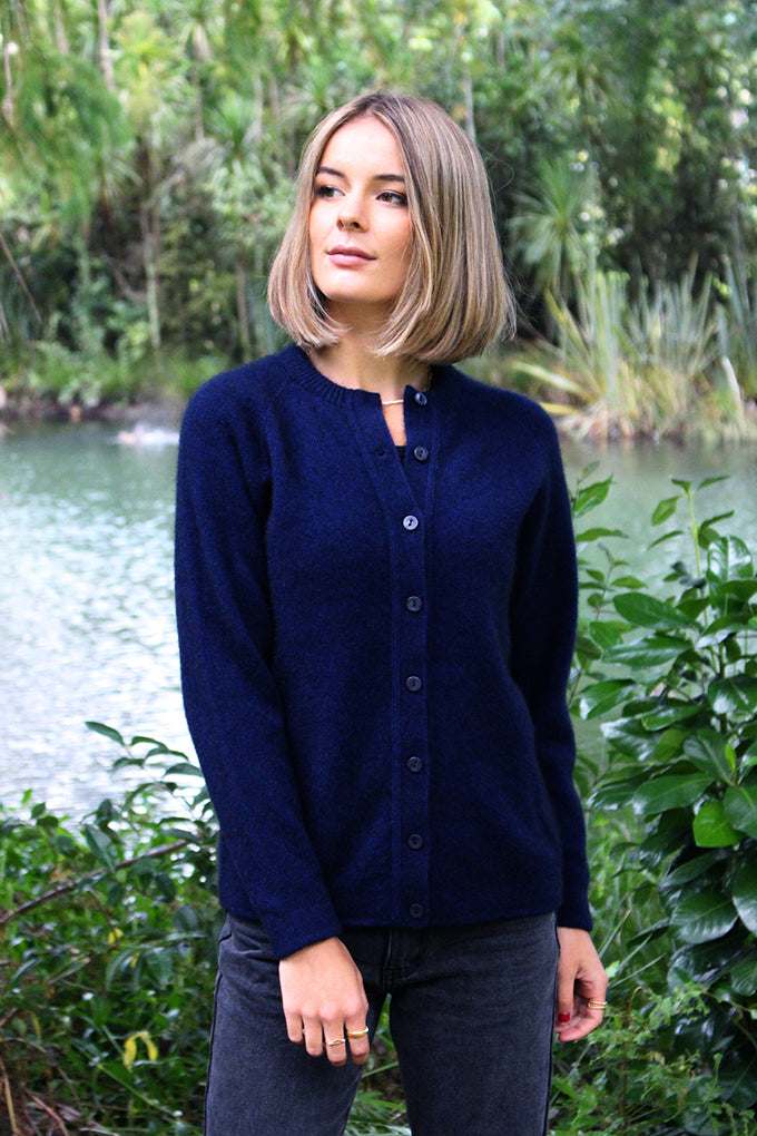 Lothlorian Merino Possum Plain Button Cardigan