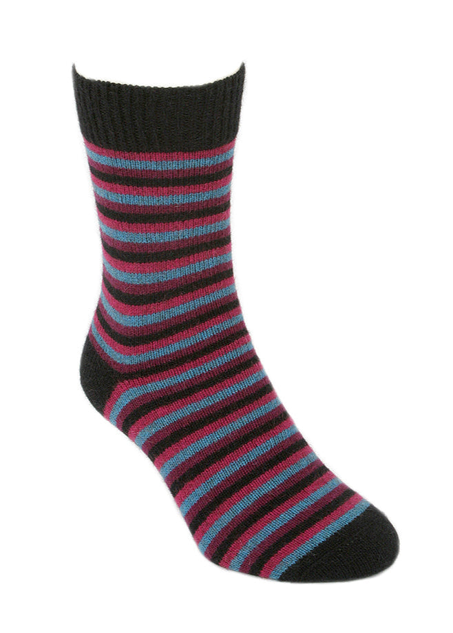 Merino Possum Multi Coloured Stripe Sock