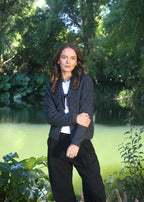 Charcoal fuse cardigan with tie elegant yet classic 