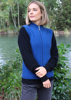 Lothlorian Merino Possum Zip Vest with Rib Detail