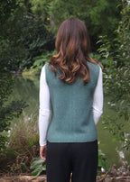 Lothlorian Merino Possum Zip Vest with Rib Detail