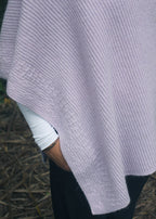 luxerious alpaca ribbed poncho. Lilac warm yet lightweight.
