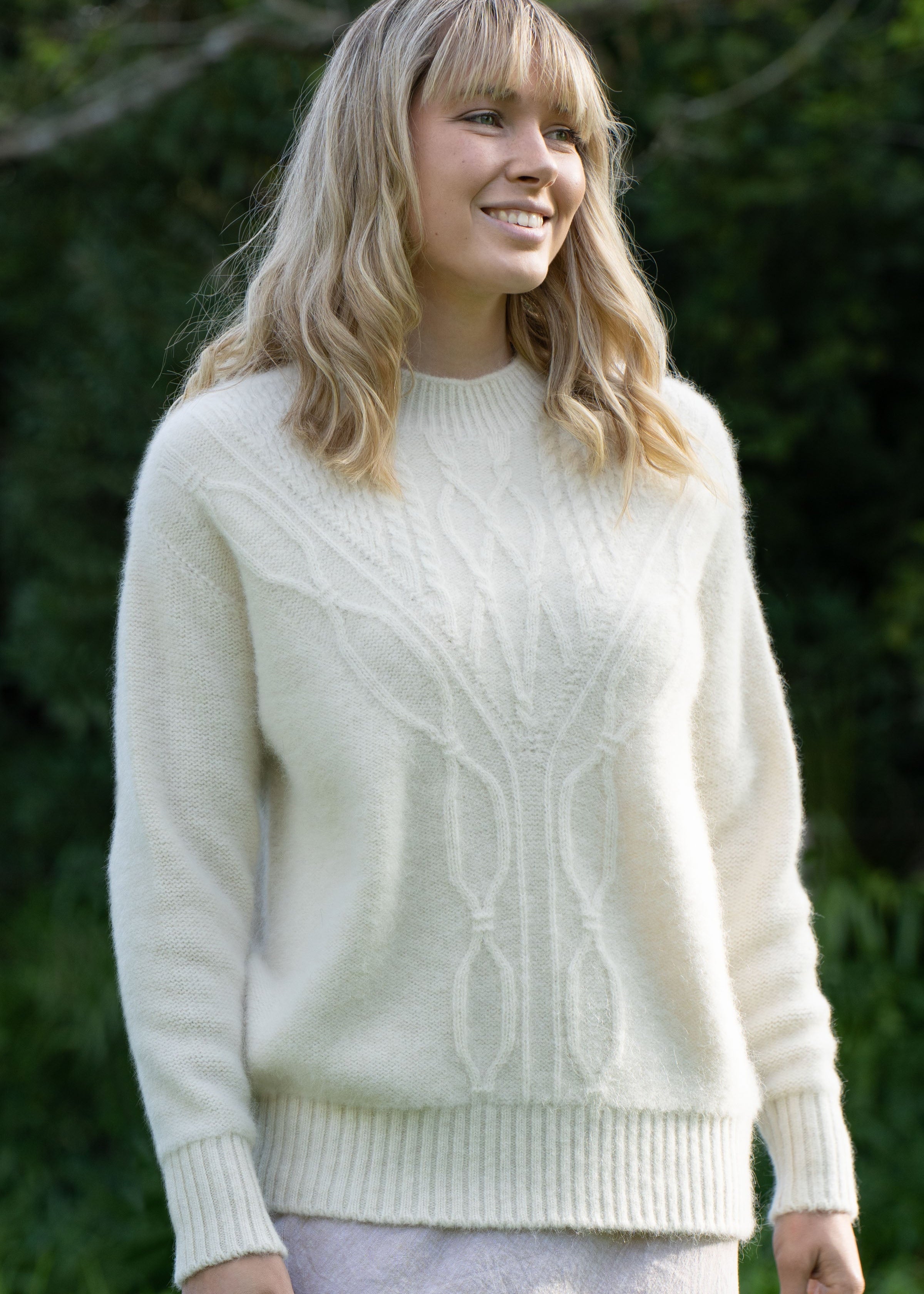Lothlorian Alpaca Cable Crew Neck Jumper