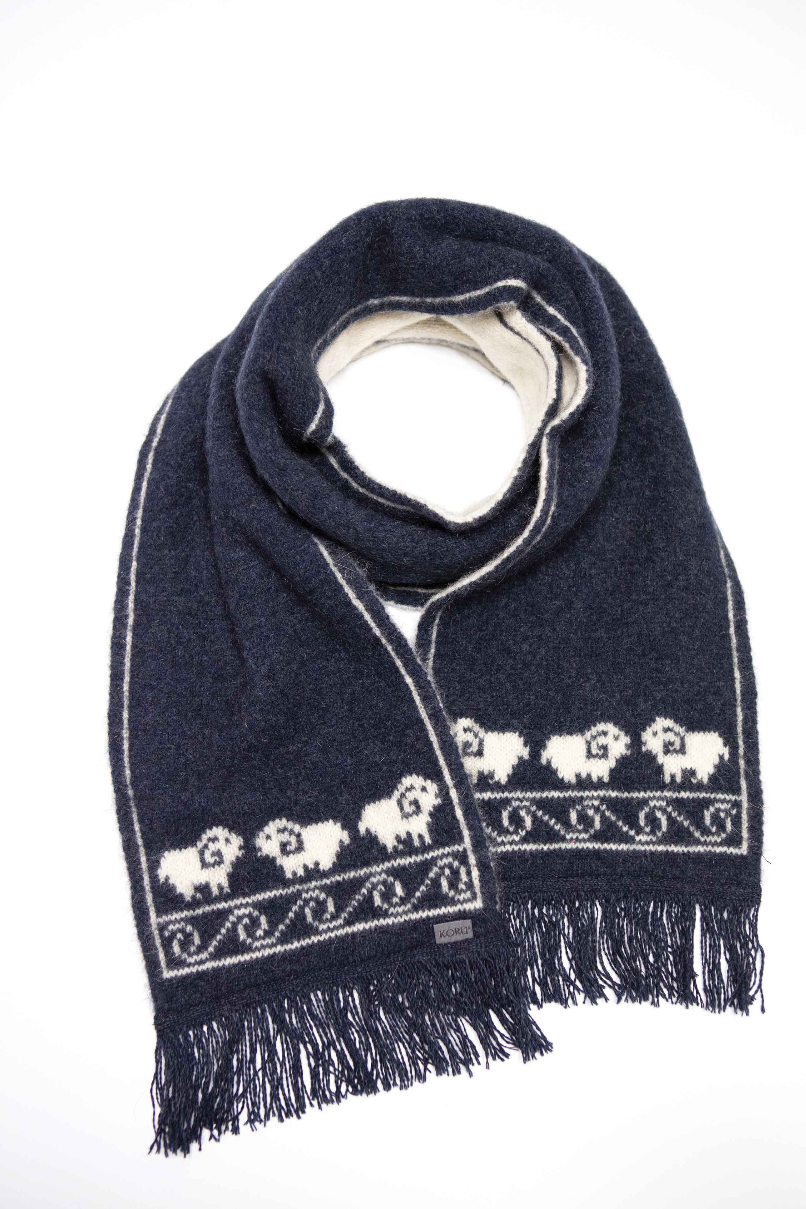 Merino Possum Koru Sheep Scarf