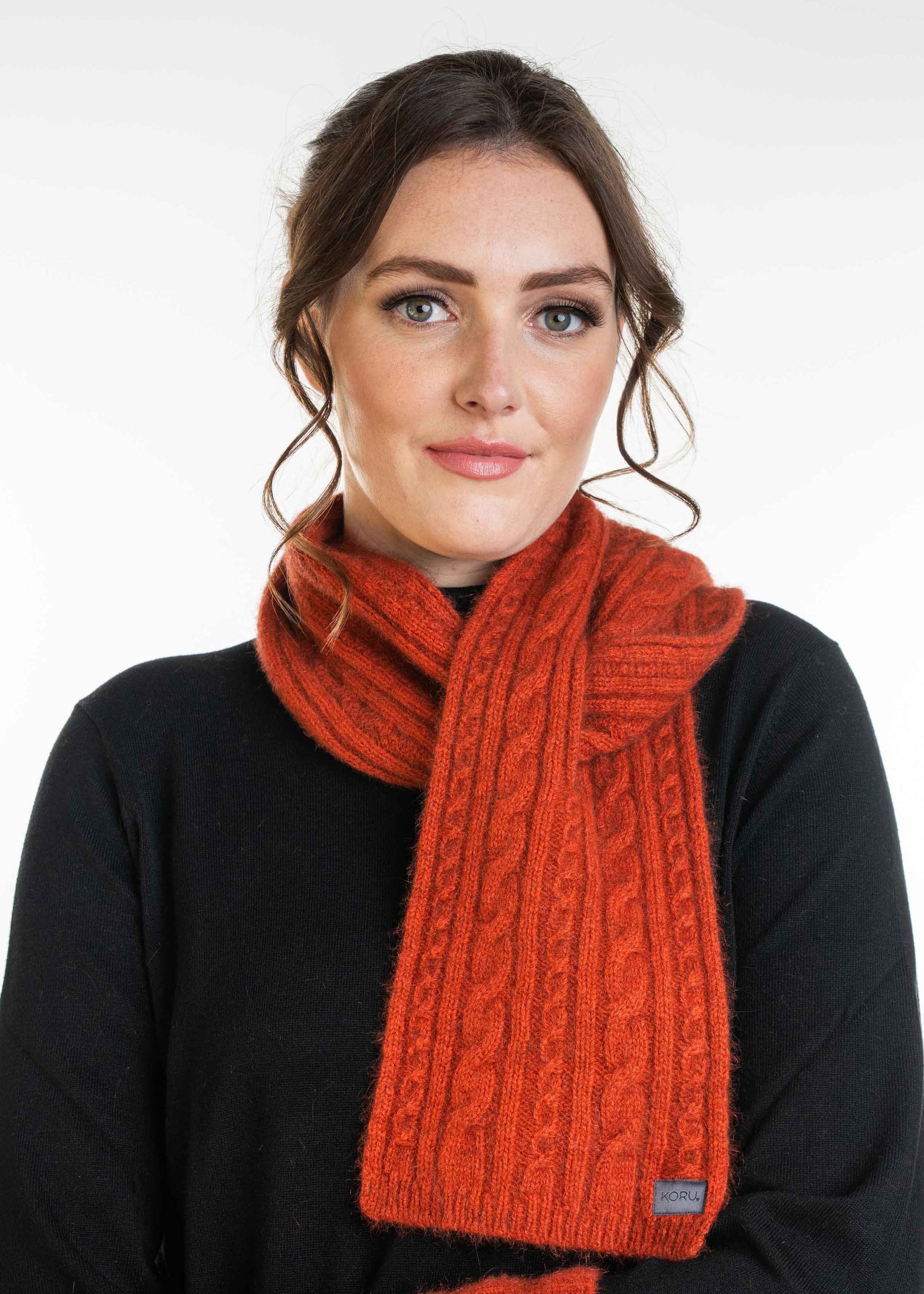 Merino Possum Koru Cable Scarf