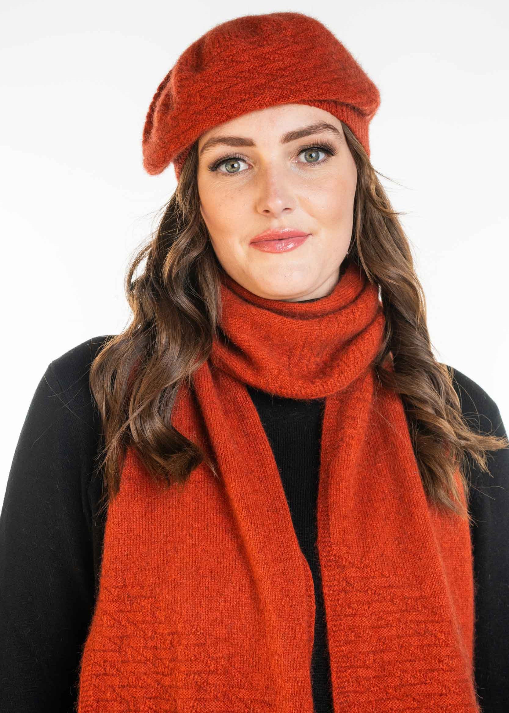 Merino Possum Koru Zig Zag Beret