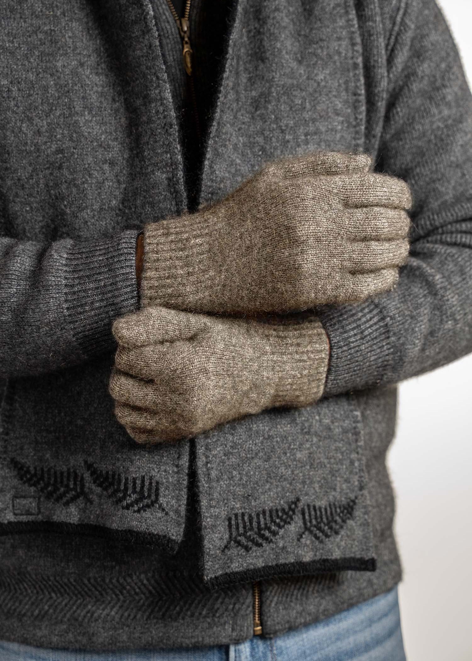 Merino Possum Koru Plain Gloves