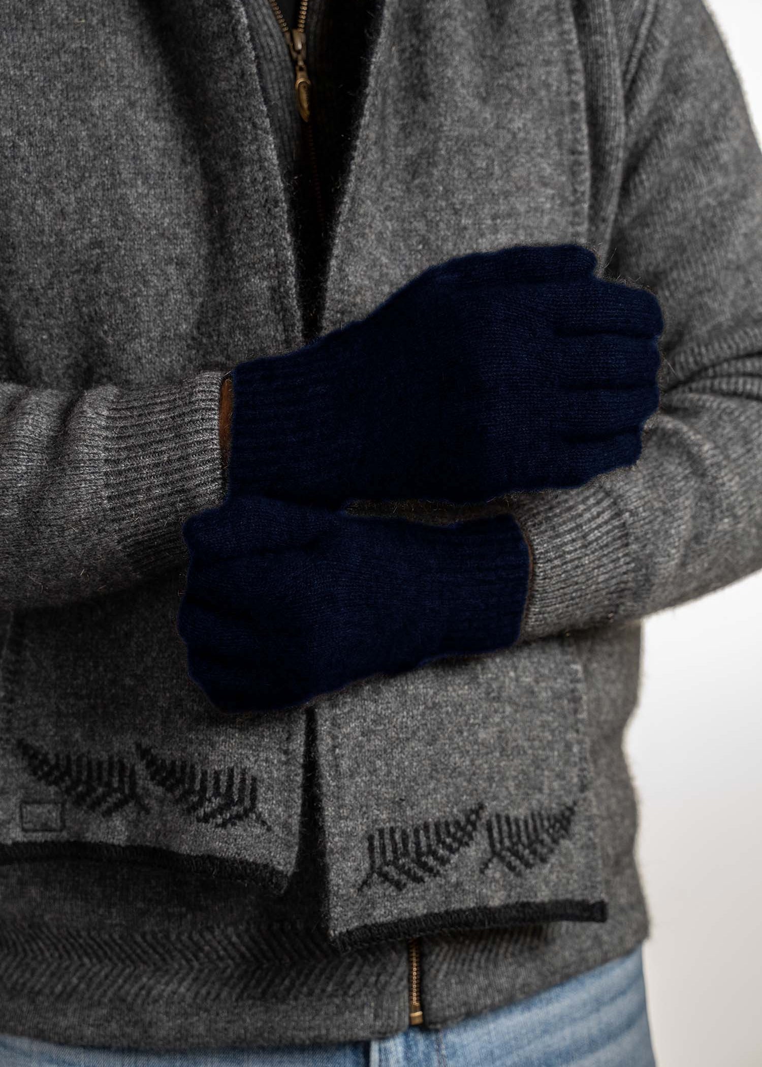 Merino Possum Koru Plain Gloves