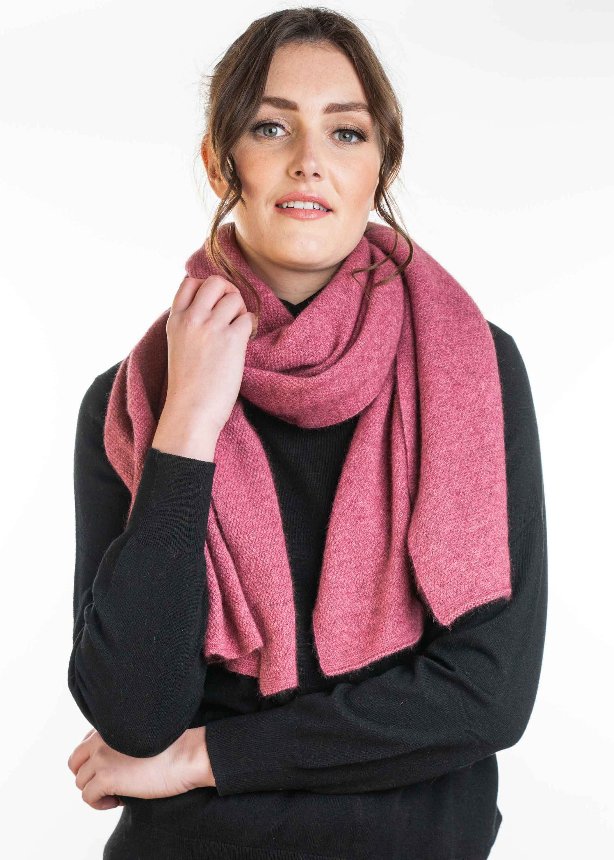 Koru Merino Possum Lightweight Moss Stitch Wrap