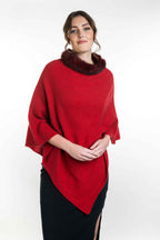 Koru Merino Possum Fur Trim Zip Poncho