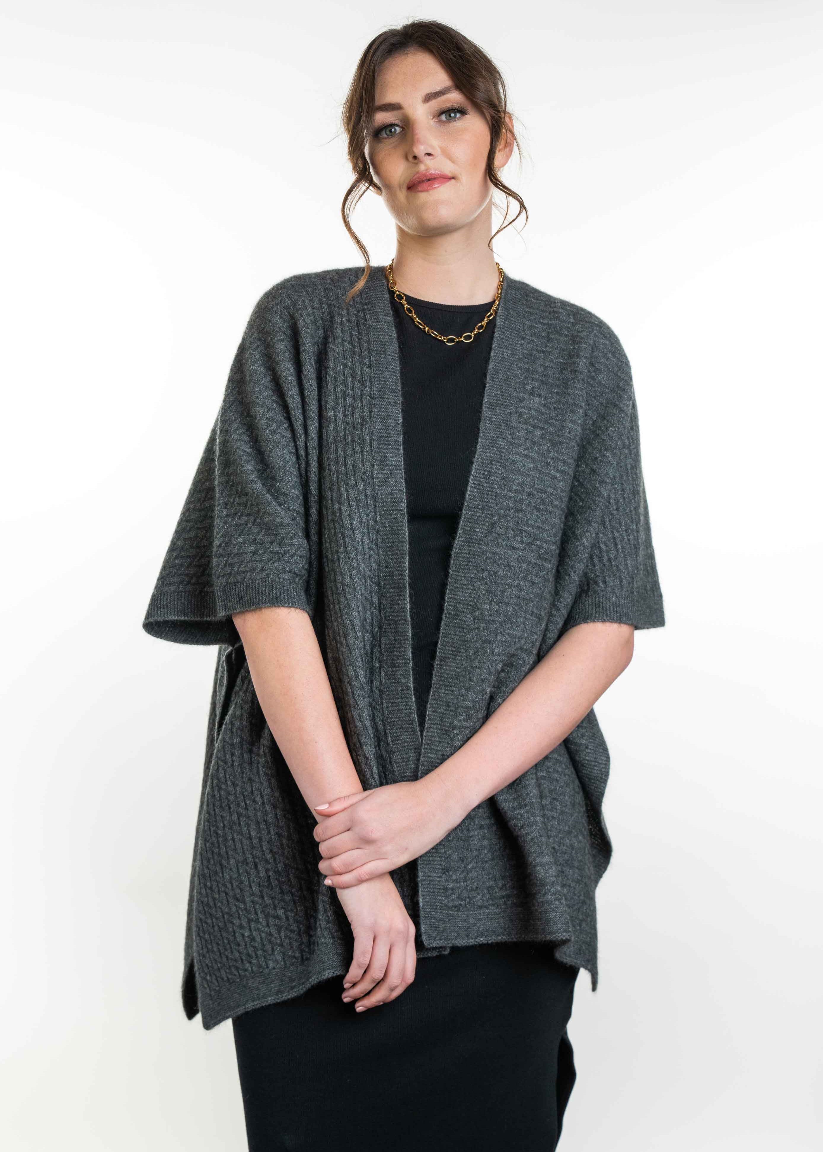 Koru Merino Possum Zig Zag Textured Cape