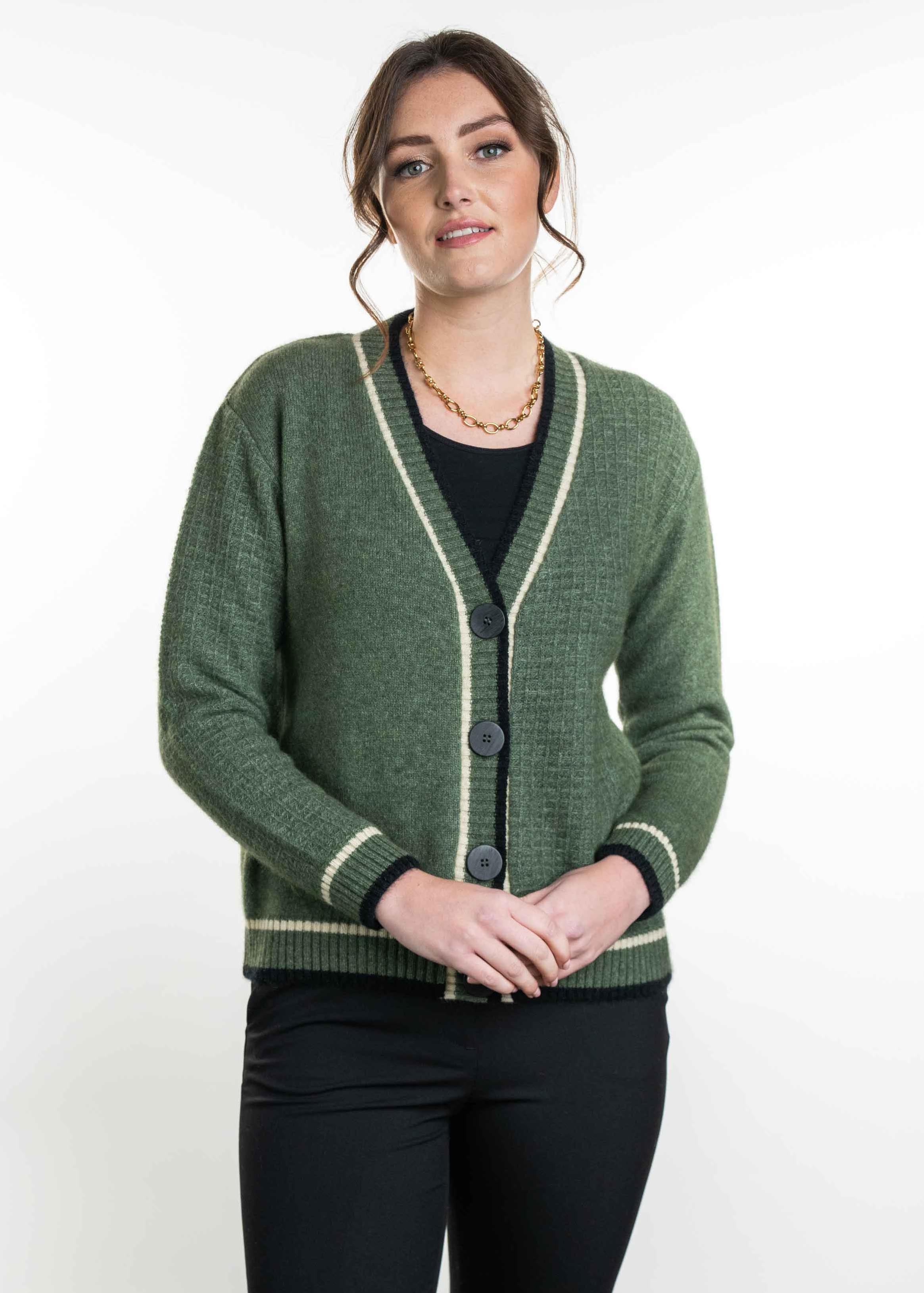 Koru Merino Possum Contrast Textured Cardigan