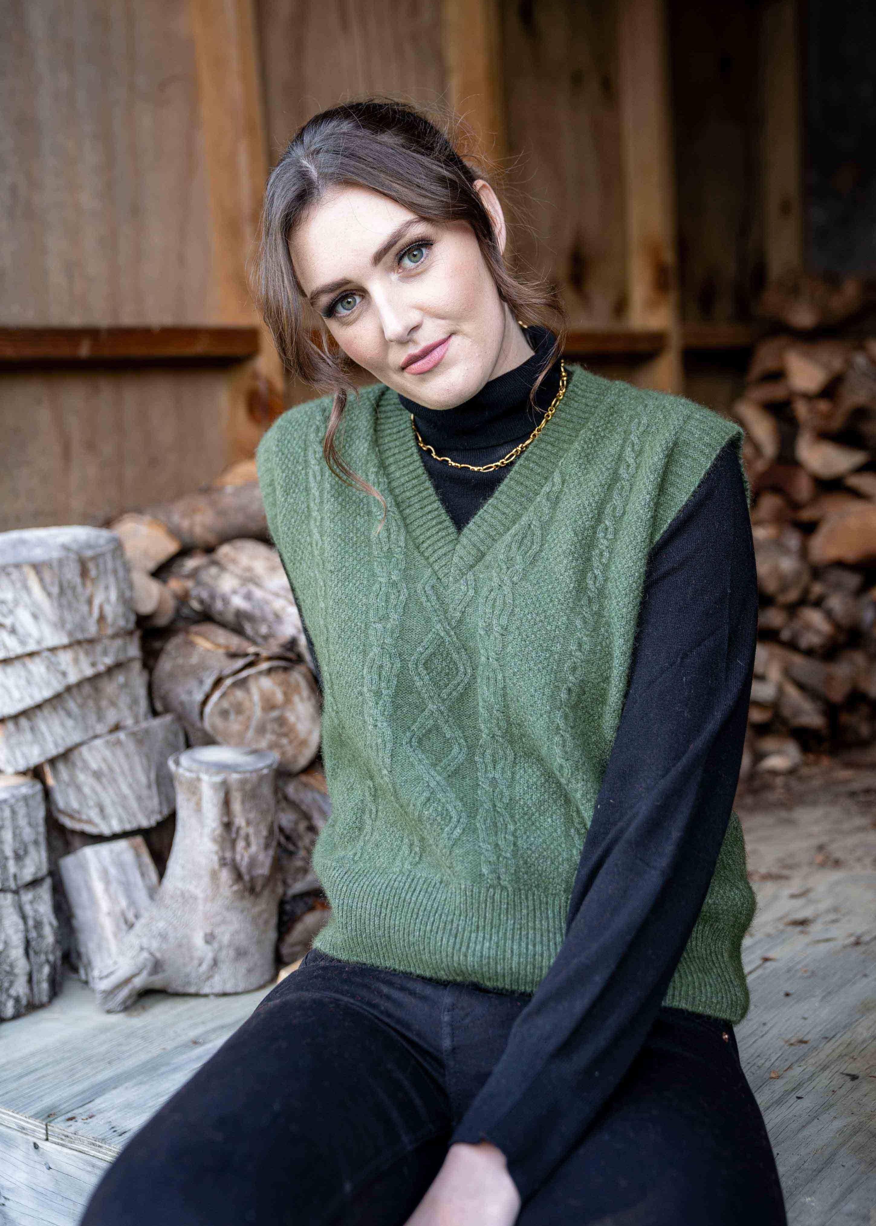 Koru Merino Possum Cable Vest