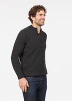 Merino and possum charcoal MKM quarter zip jersey.