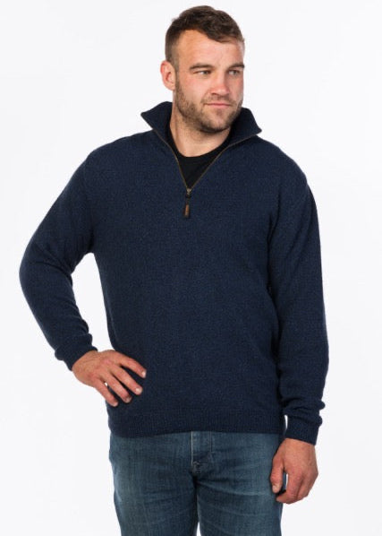 An MKM Originals Classic is made from our exclusive recycled fibre, Ecoblend.&nbsp;This is a stylish and simple 1/4-zip textured sweater with a fold-down collar.

Ecoblend

60% Natural Fibres—Silk, Wool, Angora
25% Recycled Possum Fibre
15% Nylon