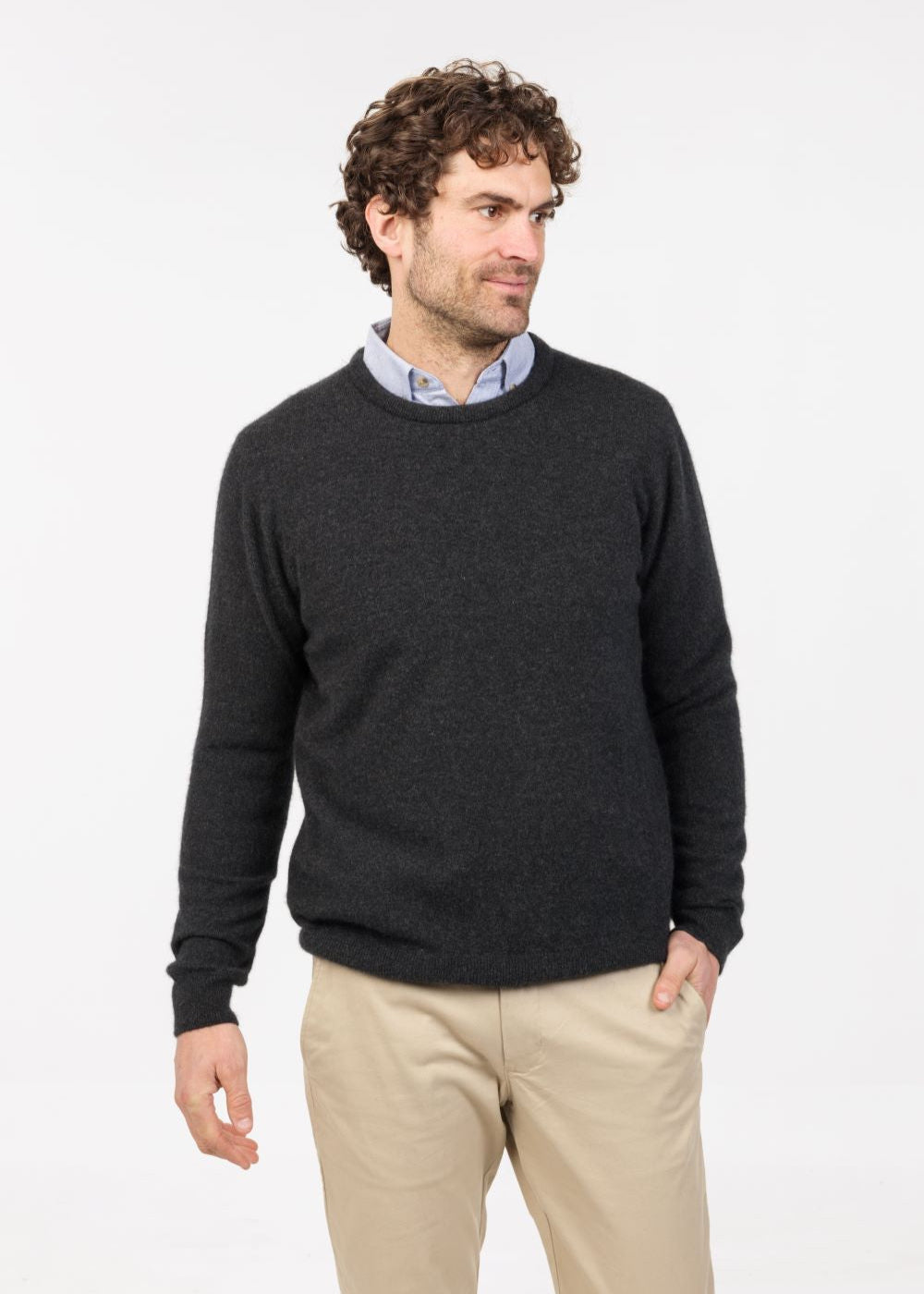 Merino possum plain crew neck . Mae in New Zealand 