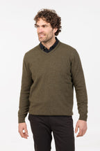 Native World Merino Possum V Neck Plain Sweater