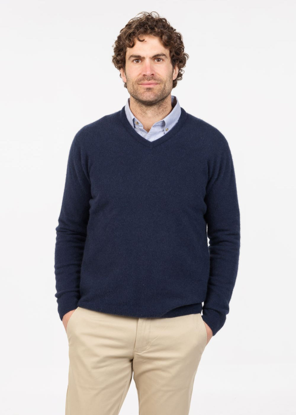 Native World Merino Possum V Neck Plain Sweater