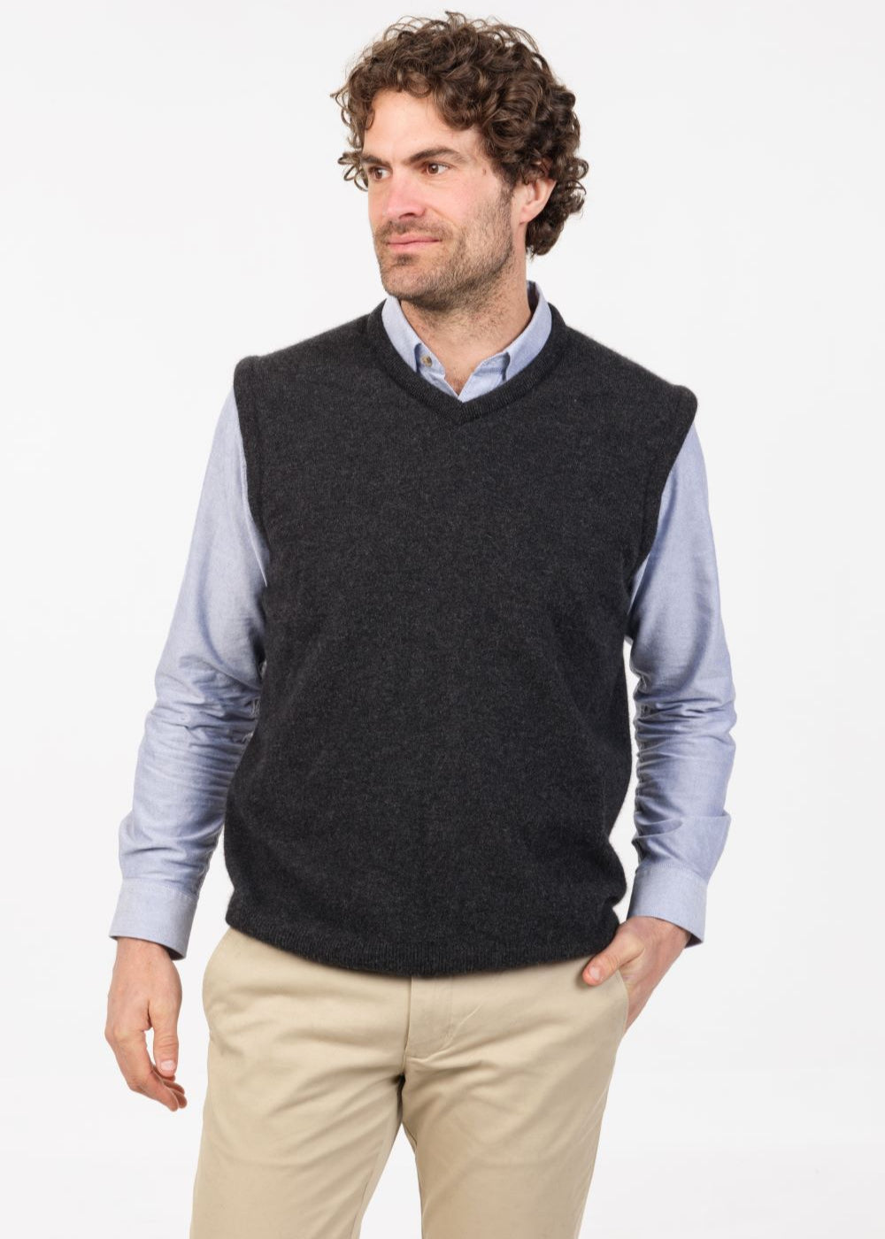 Native World Merino Possum Classic Cable Vest. Golf, Tennis or bowls garment. Made in New Zealand 