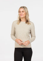 Native World Classic Cable Sweater Regular fit

Luxury Blend of Possum Fur, Superfine Merino Wool, and Silk in Natural