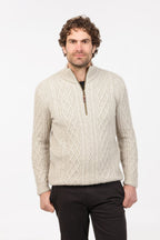 Native World Merino Possum Arran Half Zip Sweater