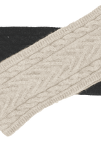 Natve world Merino, possum and silk headband. Natural with detail stitching 