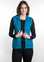 Top selling Merino Possum and silk Vest with pockets  in teal 
