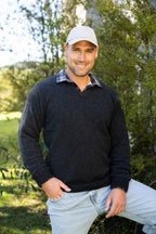 Trilogy V Neck merino possum jumper. Made in New Zealand 