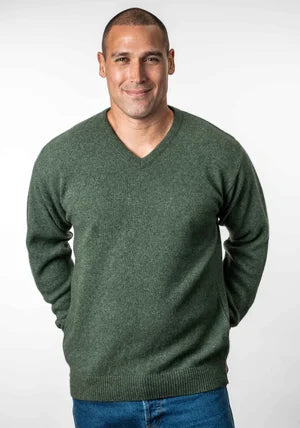 Trilogy V Neck merino possum jumper. Made in New Zealand 
