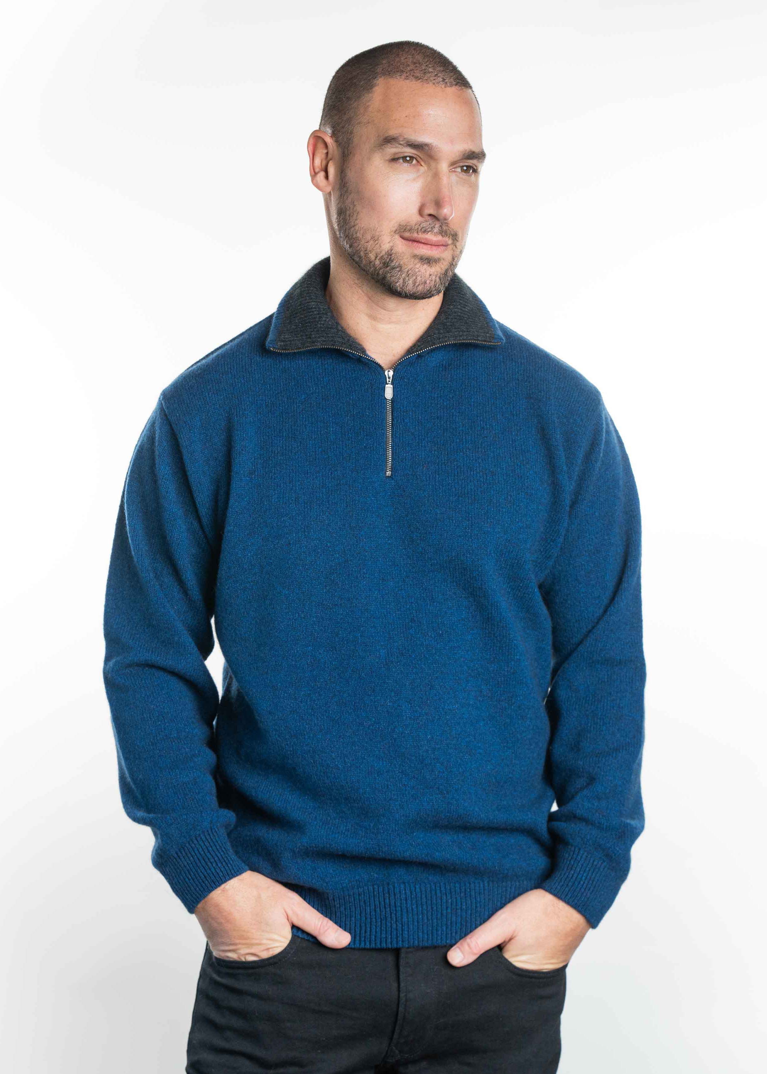 Koru Merino Possum Trilogy Zip Collar Jumper